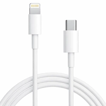 Кабель для швидкого заряджання iPhone 8 X 11 12 13 14 Plus Pro Max з роз'ємом Apple Lightning to Type-C (USB-C) зарядка для айфона 1M шнур для iPad Cable IOS White
