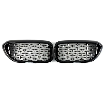 Ноздри Diamond Silver V1 (2017-2020, черная окантовка) для BMW 5 серия G30/G31 2017–2023 гг