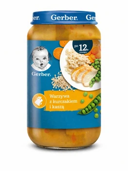 Пюре дитяче Gerber Овочі з куркою та крупою 250 г (з 12 місяців)