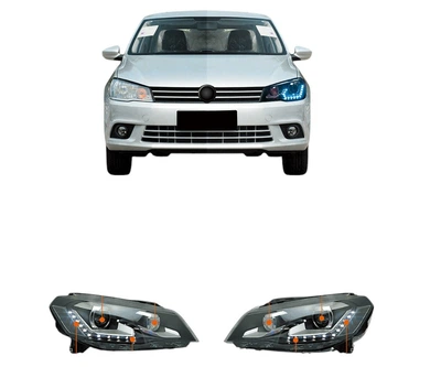 Передние фары LED с ДХО (2 шт) для Volkswagen Jetta 2011-2018 гг