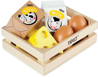 Игрушечный набор Tidlo Дерево яйца и молоко в ящике 2999926 (5012824001038)