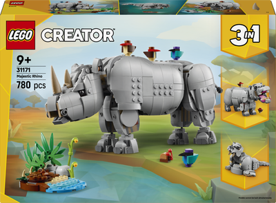 Zestaw klocków LEGO Creator Dzikie zwierzęta: dumny nosorożec z ptakami 780 elementów (31171)