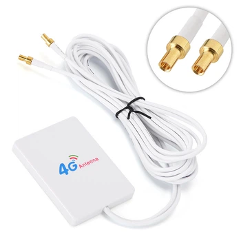 Антенна 4G 3G LTE выносная двойная MIMO 2x 7dBi TS9 700-2700 МГц, усиление сигнала для USB модемов, роутеров