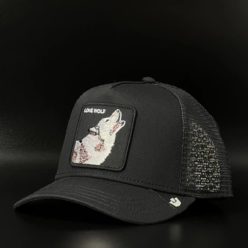 Оригинальная черная кепка с сеткой Goorin Bros. Lone Wolf Trucker 101-2449-VOI01