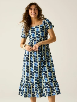 Плаття міді літнє жіноче Regatta Orla Kiely Midi Summer Dress RWD089-ZB1 36 Синє (5063516444442)