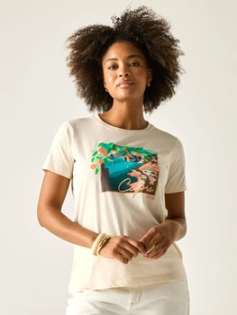 Футболка хлопковая женская Regatta Womens Filandra VX T-Shirt RWT327-ZLI 44 Молочная (5063516330158)