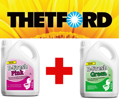 Набор жидкости Eco для биотуалета усиленного действия B-Fresh Green + B-Fresh Pink ,THETFORD, 2л+2 л. (Thetford, Нидерланды).