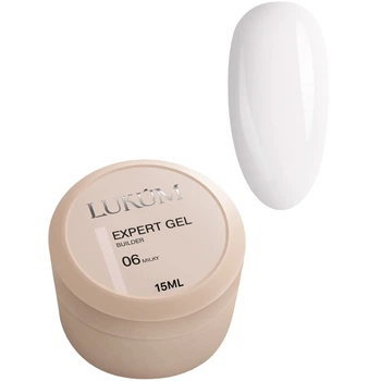 LUKUM Builder Gel Expert Зміцнюючий гель №06 Milky, 15 мл