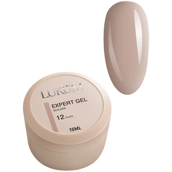 LUKUM Builder Gel Expert Зміцнюючий гель №12 Taupe, 15 мл