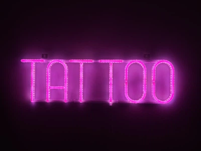 Неоновая вывеска Tattoo 530x150 Розовый