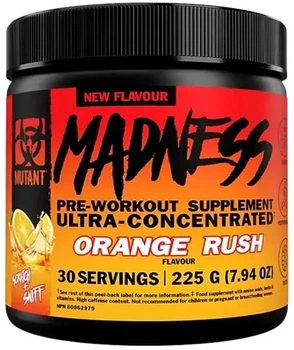 Odżywka przedtreningowa Mutant Madness w proszku 225 g Orange Rush (627933235110)
