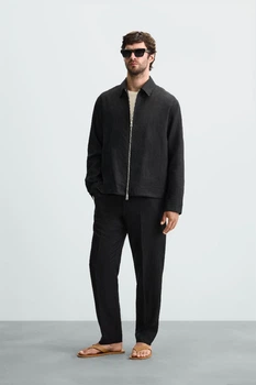 Куртка сорочка Zara льон чорний 8281/002/800 L