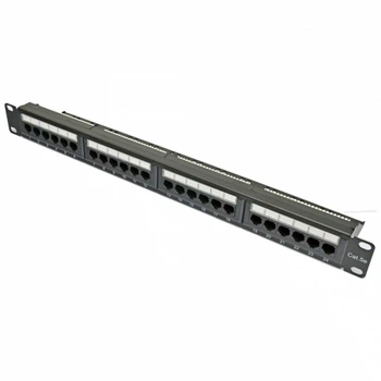 Патч-панель 19", 24xRJ45, UTP, Cat.5e, 1unit, China, с пол. для организации кабелей
