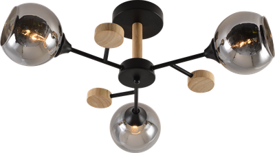 Декоративная люстра INTEREES IS XA1580B-3 BK+WOOD