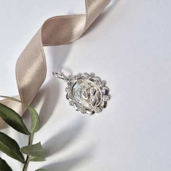 Серебряная ладанка икона Богородица серебро 925 пробы Родированное 3738р 2.50г