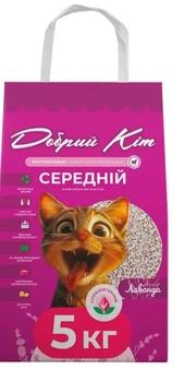 Наповнювач бентонітовий КРАФТ Добрий Кіт Лаванда середній 5 кг