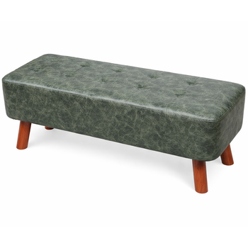 Лавка-пуф для прихожей с мягким сиденьем и деревянными ножками N119 Dark Green