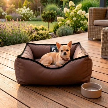 Вулична лежанка для маленьких собак BOSYAK Outdoor Waterproof 50x45 Коричнева (4-6 кг)