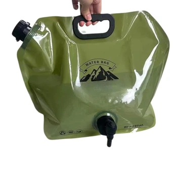 Складная производная сумка канистра на 8 литров Water Bag 4062 42х31 см пакет для воды с ручкой и краном для кемпинга