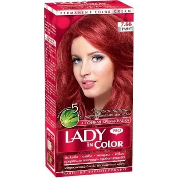 Фарба для волосся Lady Іn Сolor №7.66 гранат (тюбик з крем-фарбою 50 мл, флакон з окислювачем 50 мл, бальзам 15 мл)