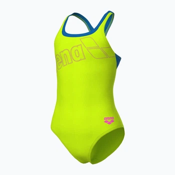 Купальник слитный для девочек Arena Logo Swimsuit Swim Pro (UPF 50+) 128 см Салатово-голубой (010287-880-128)