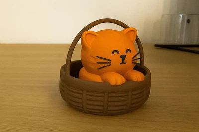 Статуетка щасливий кіт у кошику. Aivory