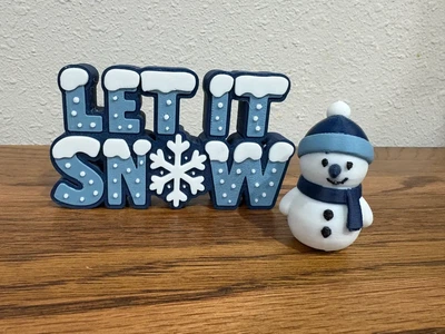 Статуетка Let it snow зі сніговиком для новорічного декору. Aivory