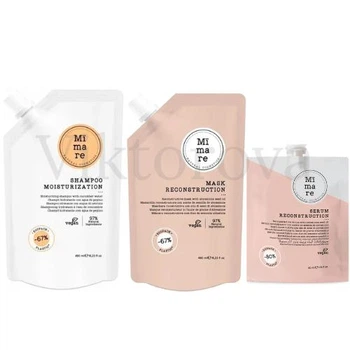 Набор для увлажнения и восстановления волос Mimare: Шампунь Mimare Moisturization Shampoo 480 мл + Маска Mimare Reconstruction Mask 480 мл + Серум Mimare Reconstruction Serum 40 мл