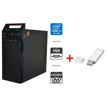Компьютер Lenovo ThinkCentre E73 Tower / Intel Core i5-4460S (4 ядра по 2.9 - 3.4 GHz) / 8 GB DDR3 / 320 GB HDD / Intel HD Graphics 4600 / DVD-ROM / Без OC б/у