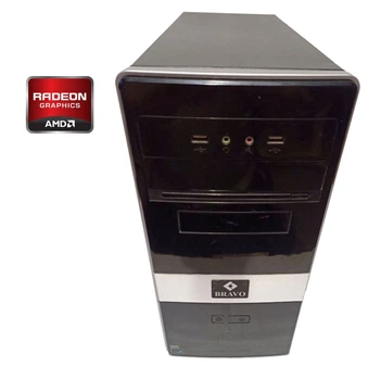 ПК Bravo Tower / AMD Athlon II X3 460 (3 ядра по 3.4 GHz) / 8 GB DDR3 / 320 GB HDD / AMD Radeon HD 6570, 1 GB GDDR3, 128-bit / 400W / DVD-RW б/в