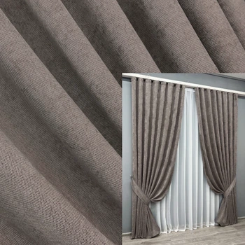 Комплект готовых штор VR-Textil Шенилл премиум VELMIRA Rich № 1924ш Капучино 150х290 см 2 шт (33-0990)