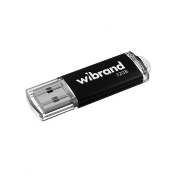 Флеш-память USB Wibrand 32Гб пластиковая черная USB 2.0 с крышкой (663423)