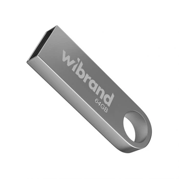 Флеш-память USB Wibrand 64Гб металл серебристый (663414)