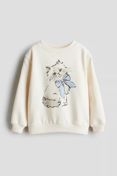 Свитшот на флисе H&M для девочки 1,5–2 года, молочный, размер 92, 1241902016