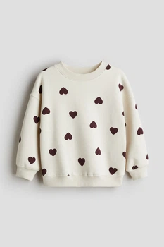 Світшот на флісі H&M для дівчинки 4-6 роки, молочний, розмір 110/116, 1246179027