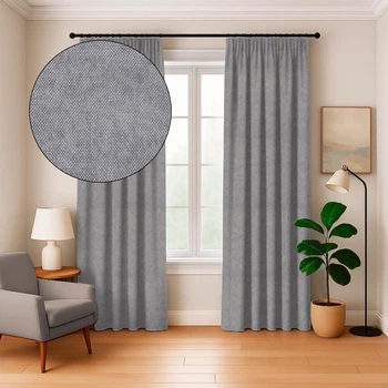 Комплект Штор ArtTextil Микровелюр 300×240 см 2шт, Серый №44