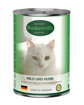 Консервированный корм Baskerville - для кошек, с олениной и мясом курицы 400 г (4250231597107)