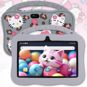 Детский планшет G123 Hello Kitty 7" 6GB RAM, 128 GB ROM на Android с Wi-Fi Серый