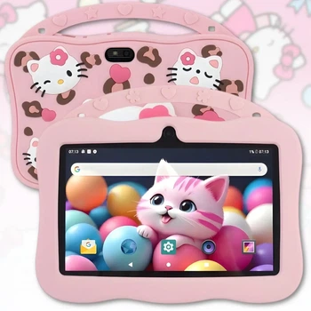Детский планшет G123 Hello Kitty 7" 6GB RAM, 128 GB ROM на Android с Wi-Fi Розовый