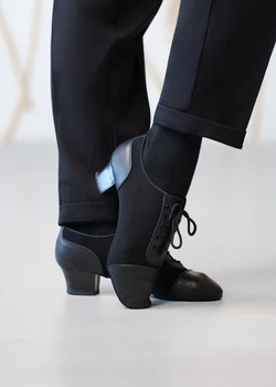 Туфлі дитячі бальні для латини RICCARDO текстиль oxford+шкіра, чорний, 34