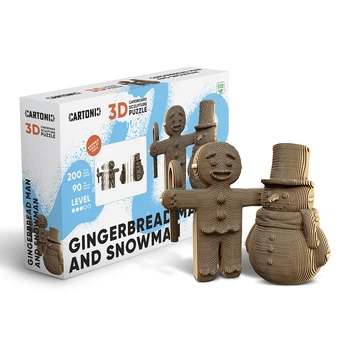 Картонний 3D пазл-конструктор "Cartonic 3D Puzzle GINGERBREAD MAN AND SNOWMAN" Пряниковий Чоловічок і Сніговик