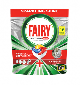 Капсули для посудомийної машини Fairy Platinum Plus Лимон, 19 шт