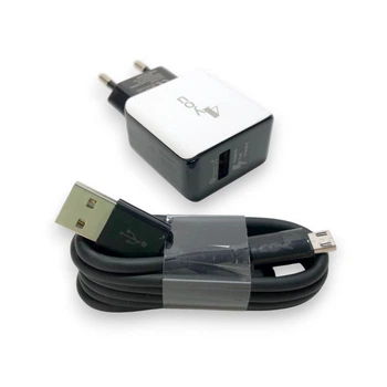 Зарядное устройство 4you A40 18W с быстрой зарядкой QC 3.0 с кабелем Micro USB Black White