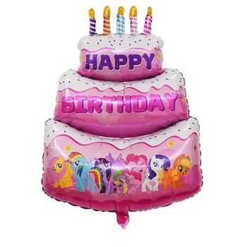 Шар фольгований фігурний 100х60 см Торт Мій маленький поні My Little Pony Розовий