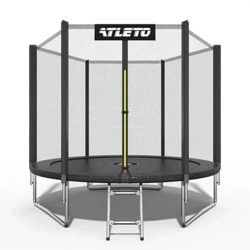 Батут детский Atleto 312 см с сеткой и лестницей черный (42400472)