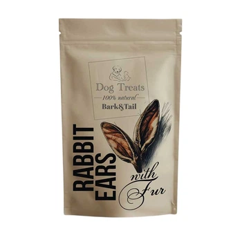 Натуральное лакомство для собак кроличьи уши Bark&Tail - Dog Treats 100% Rabbit Ears, 5шт