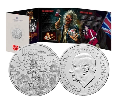 5 фунтов, Великобритания, 2025 – Iron Maiden. Законное платежное средство (50152)