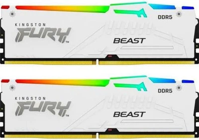 Пам'ять для настільних комп'ютерів Kingston FURY 32 GB (2x16GB) 5200 MHz Beast White RGB (KF552C40BWAK2-32)