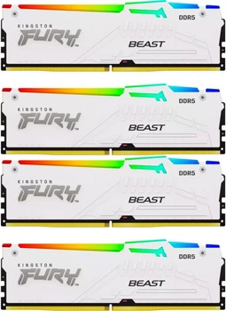 Пам'ять для настільних комп'ютерів Kingston FURY 128 GB (4x32GB) DDR5 5600 MHz Beast White RGB
