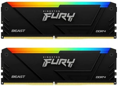 Пам'ять для настільних комп'ютерів Kingston FURY 32 GB (2x16GB) DDR4 3200 MHz Beast RGB Black (KF432C16BB2AK2/32)